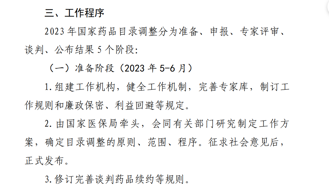 2023年国家医保目录调整征求意见：6月底前获批药物均可参与 谈判最早9月