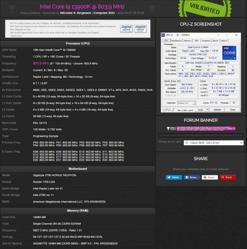 DDR5内存超频纪录再次刷新！极限冲至11254MHz！