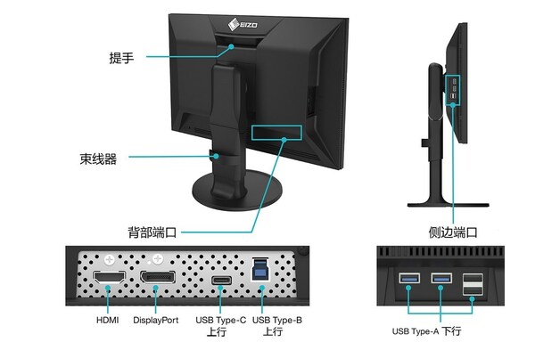 艺卓发布新一代24.1"USB-C连接的sRGB色彩管理显示器CS2400R