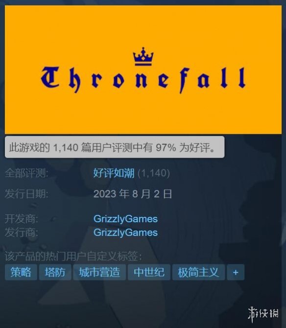 好评如潮！极简主义塔防游戏《Thronefall》登Steam