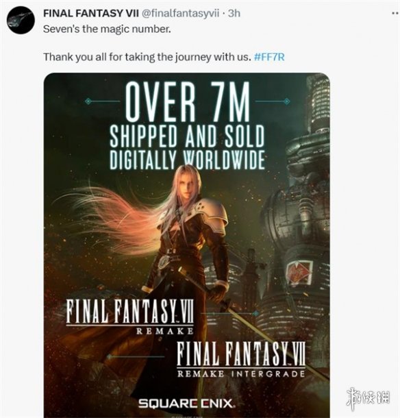 《FF7重制版》全球总销量突破700万份！官方致谢玩家