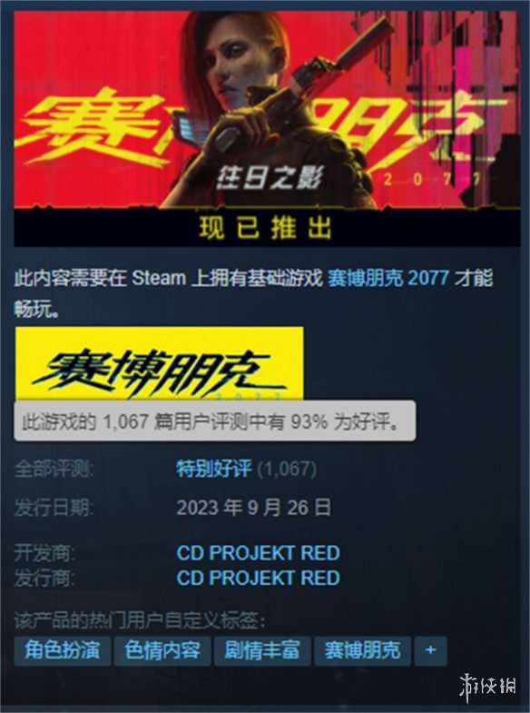 《2077》热度再次爆表：包揽Steam全球热销榜前三！