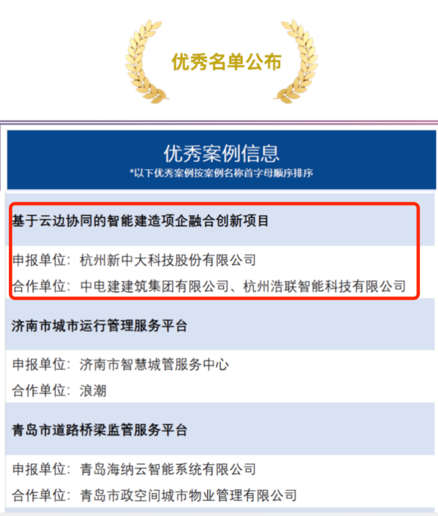 新中大“智能建造项企融合创新项目”入选2023城市数字化转型优秀案例