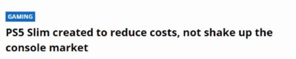 外媒:索尼推出新款PS5是为降低成本 并非撼动市场地位