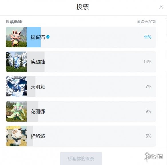 《幻兽帕鲁》官方发起人气帕鲁投票： 疾旋鼬暂排第一