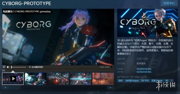 肉鸽战斗新作《CYBORG PROTOTYPE》上架Steam