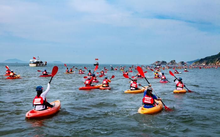 浙江第四届海运会划骑跑三项赛：近500名两栖强手角逐