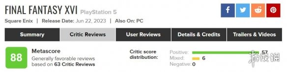 《最终幻想16》M站媒体88分！IGN/GS双双给出9分！