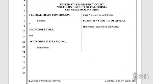 FTC不满法院判决！正式提出上诉 继续阻止微软收购动视