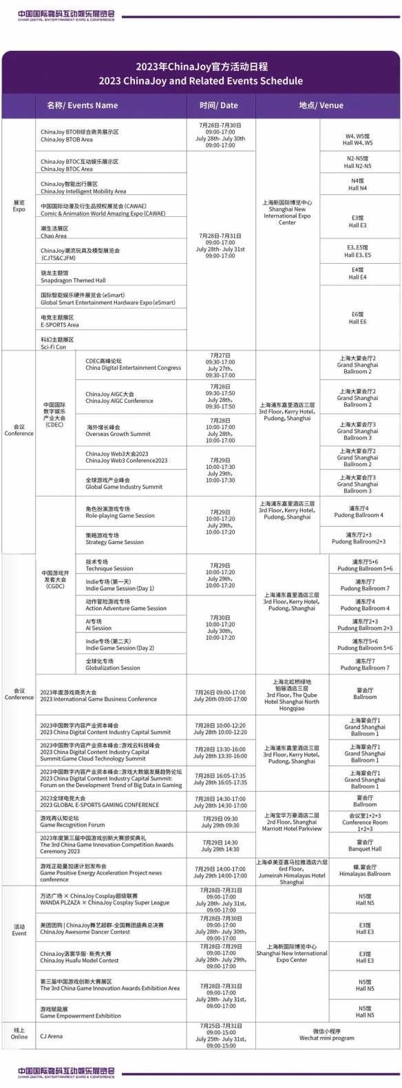 2023年第二十届ChinaJoy各项官方活动日程 正式公布