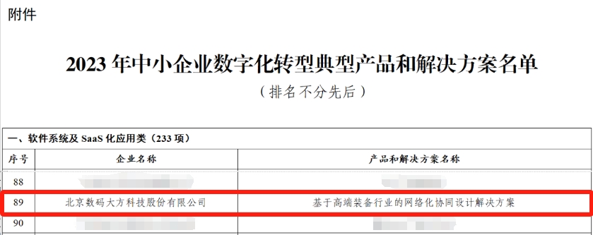 喜报！数码大方入选2023中小企业数字化转型典型产品