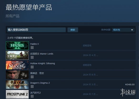 《龙之信条2》成Steam愿望单第5！紧随《黑神话悟空》