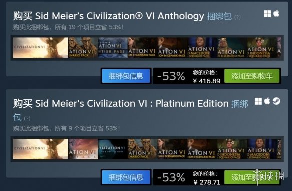 《文明6》Steam国区涨价：标准版原100元上调至220元