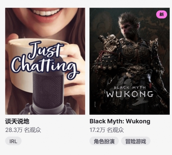 游戏类最高！《黑神话：悟空》Twitch观众超过17万！